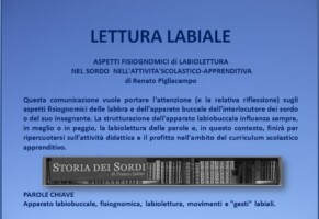 Aspetti fisiognomici di labiolettura nel sordo nell’attività scolastico-apprenditiva