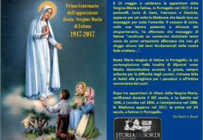Madonna di Fatima 100 anni dell’apparizione 1917