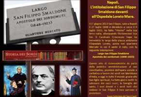 Napoli. L’intitolazione del largo: a San Filippo Smaldone davanti all’Ospedale Loreto Mare.